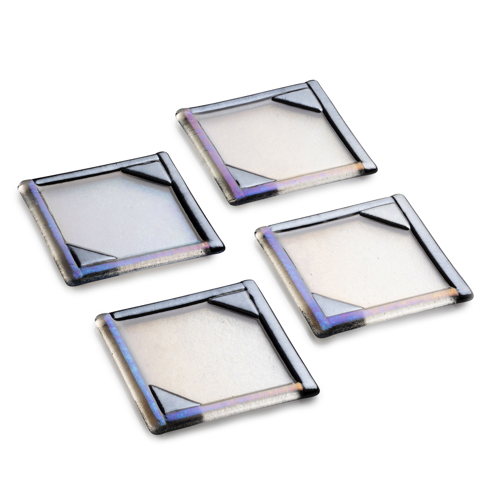 Verre Visage: Coasters, Transparent & Silver